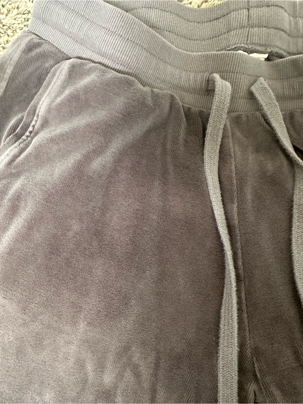 Pact 100% Organic Cotton Velour Brown Gray Lounge Pants Large - Picture 5 of 6